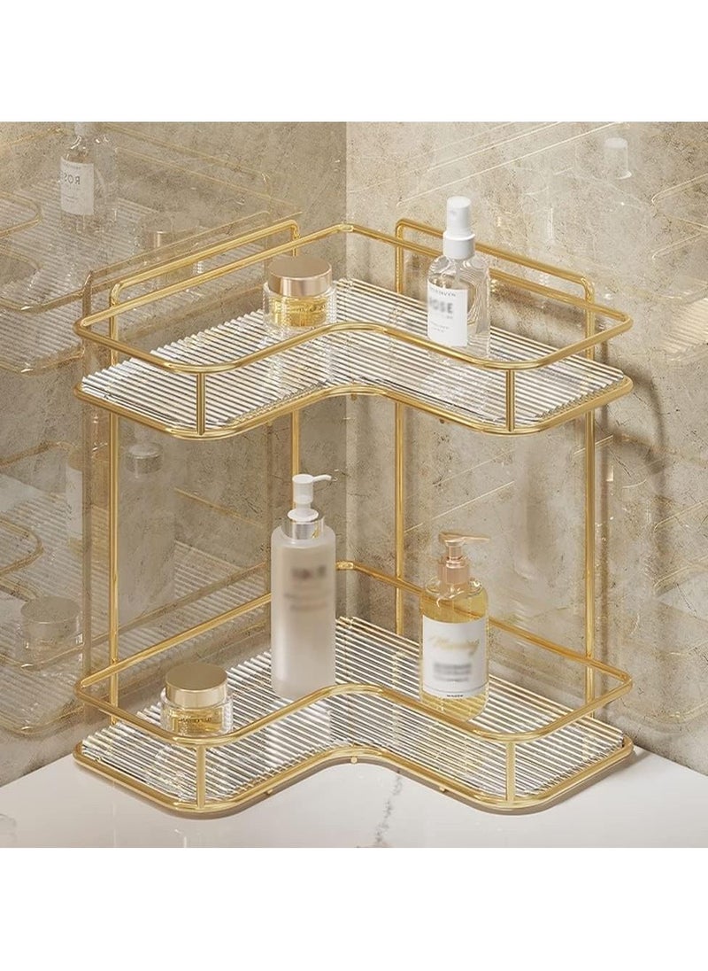 JOMILA 2 Tier Bathroom Organizer Countertop Stylish Vanity Tray for Cosmetics and Kitchen Storage Standing Spice Rack and Counter Shelf in Light Luxury  - Image 5