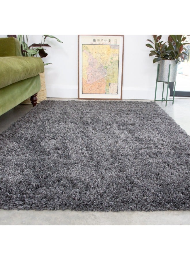 Handpicked Furniture Fluffy Grey Rug, Ultra Soft Area Carpets For Bed Room, Living Room, And Dining Room, Anti-slip Floor Carpets, Easy To Clean, Made In Turkey - Image 1