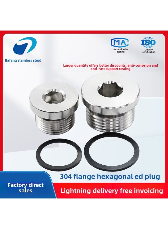 304 Hexagon Socket Plug With ED Ring Stainless Steel Oil Plug Pipe Plug Pipe Plug Oil Pipe Screw Plug 1 Points 2 Points 3 Points 4 Points 6 Points-Specification Model:M18*1.5【1 Piece】 - Image 4