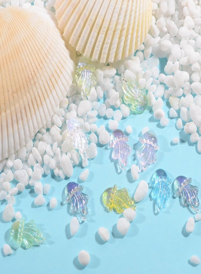 MEILINDS 100Pcs 3D Resin Flatback Charms, 7 Colors Assorted Acrylic Jellyfish Beads Crystal Art Accessories Ocean Slices for DIY Nails Jewelry Making Crafts - Image 5