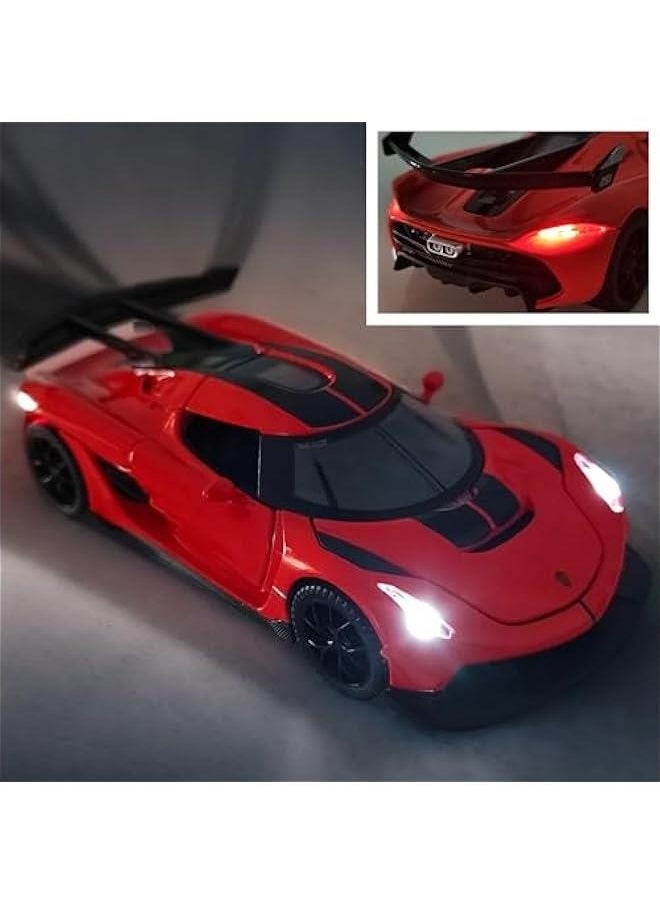 Generic - Toy Cars Koenigsegg Jesko Car Toys Model Car 1/32 Die-cast Pull Back Collect Model with Sound and Light Toy Vehicle for 3+Year Old Boys Festival Gift(Orange) - Image 1
