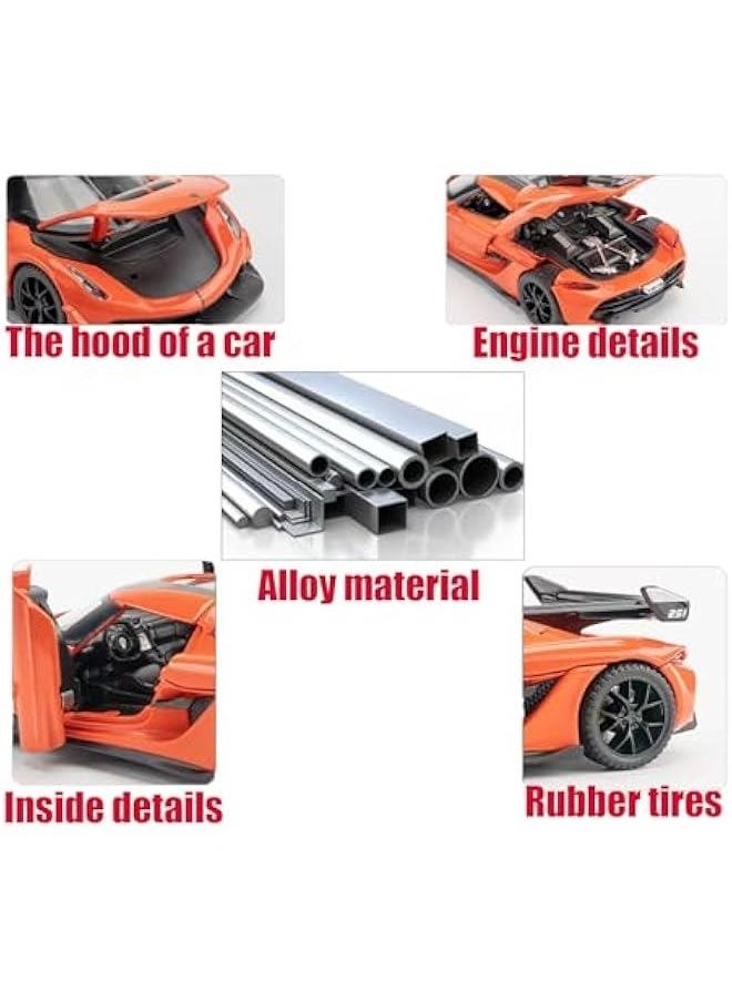 Generic - Toy Cars Koenigsegg Jesko Car Toys Model Car 1/32 Die-cast Pull Back Collect Model with Sound and Light Toy Vehicle for 3+Year Old Boys Festival Gift(Orange) - Image 1