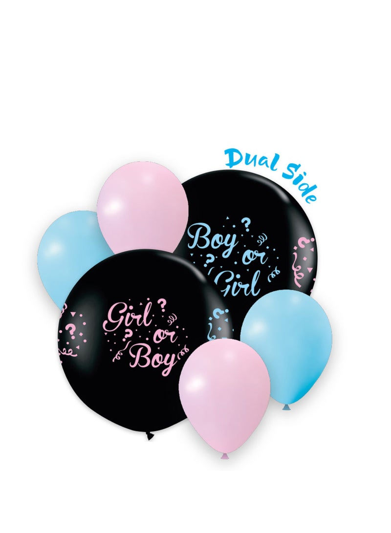 Gender Reveal Balloons 80cm Printed Balloon x1 and 30cm Balloons x4 5Ct