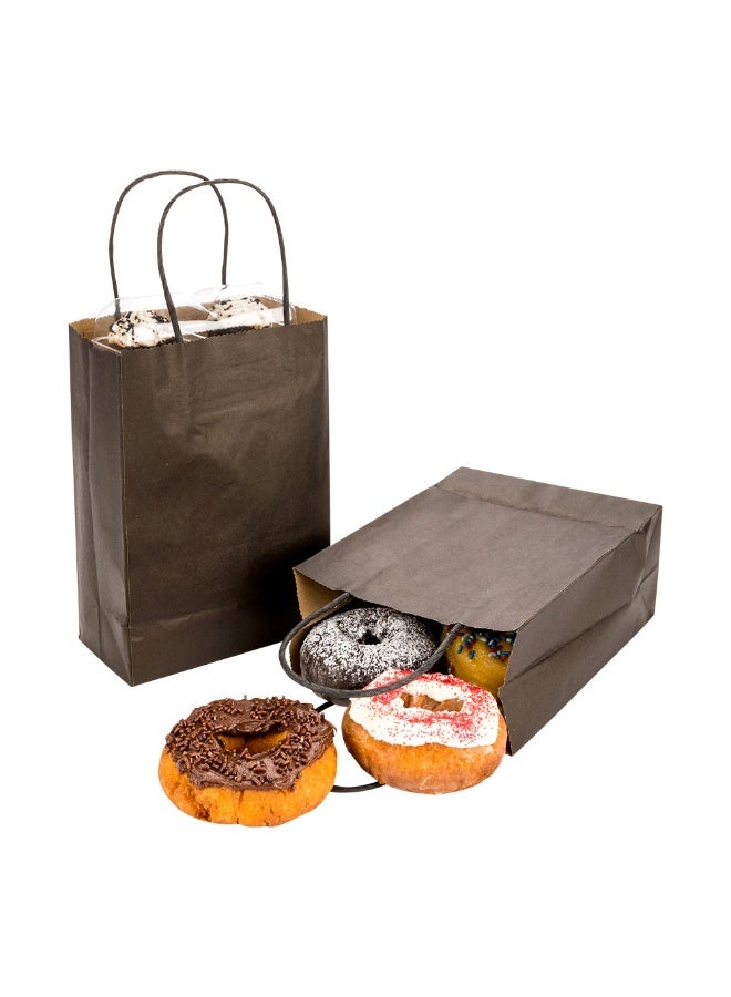 Restaurantware Saving Nature 15.9 x 9.8 x 17.3 Inch Shopping Bags, 100 Large Retail Bags With Handles - Sustainable, Durable, Black Paper Merchandise Bags, For Wedding, Birthday Party Favor - Image 2