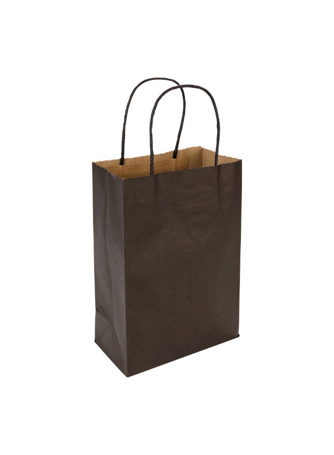 Restaurantware Saving Nature 15.9 x 9.8 x 17.3 Inch Shopping Bags, 100 Large Retail Bags With Handles - Sustainable, Durable, Black Paper Merchandise Bags, For Wedding, Birthday Party Favor - Image 1