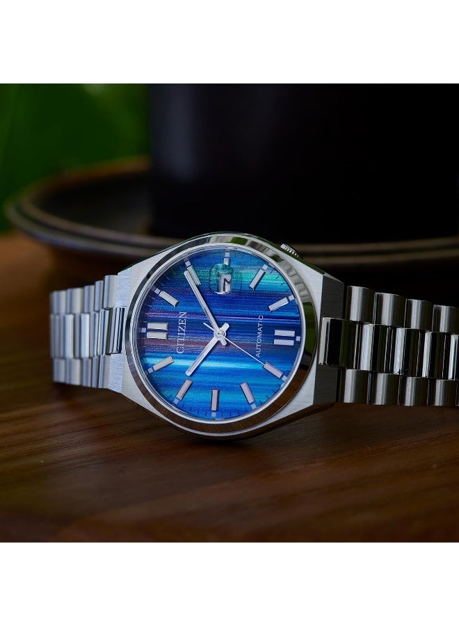 سيتيزن ساعة تسويوسا أوتوماتيكية للرجال من الفولاذ المقاوم للصدأ بمينا متعدد الألوان - NJ0151-53W - Image 5