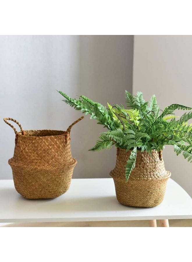 Halamodo Wicker Storage Basket Flower Laundry Decoration Rattan Pot Garden - Image 3