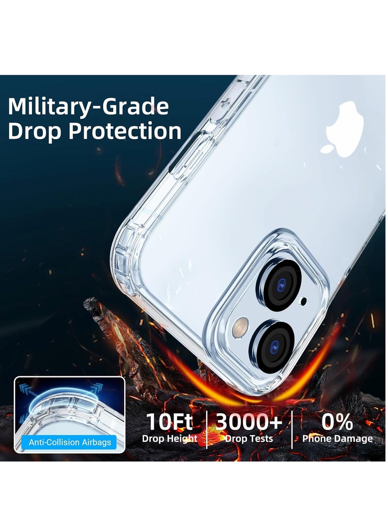 DUSALA [5 in 1 Designed for iPhone 15 Clear Case with Screen Protector[2 Pack] +Camera Lens Protector[2 Pack], Military Grade Drop Protection Transparent Cover 6.1 Inch - Image 3