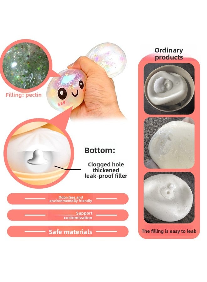 Squishy Dumpling Glitter Gold powder silver [cage 10cm bun 8.5cm] Toys Stress Relief Ball,Soft Squeeze Decompression Dough Gift for Adults - Image 3