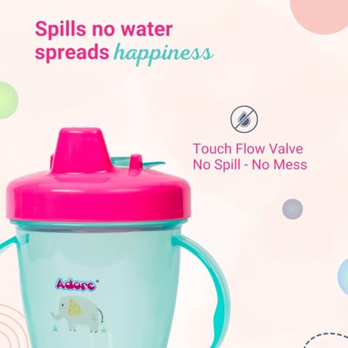 Adore Birdy - 2 Handle Dust Free Hoop Cup - Anti Spill Sipper Cup with Twin Handle (Blue) - Image 4