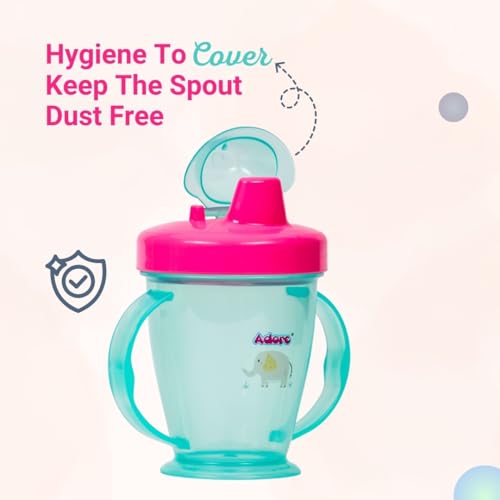 Adore Birdy - 2 Handle Dust Free Hoop Cup - Anti Spill Sipper Cup with Twin Handle (Blue) - Image 3
