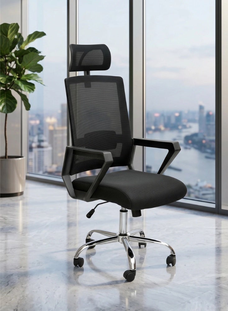 Karnak Tavion High Back Office Chair, Executive Office Chair, Height and Headrest Adjustable Desk Chair with Lumbar Support and Wheels - Image 1