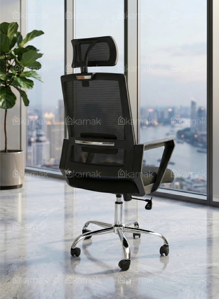 Karnak Tavion High Back Office Chair, Executive Office Chair, Height and Headrest Adjustable Desk Chair with Lumbar Support and Wheels - Image 2