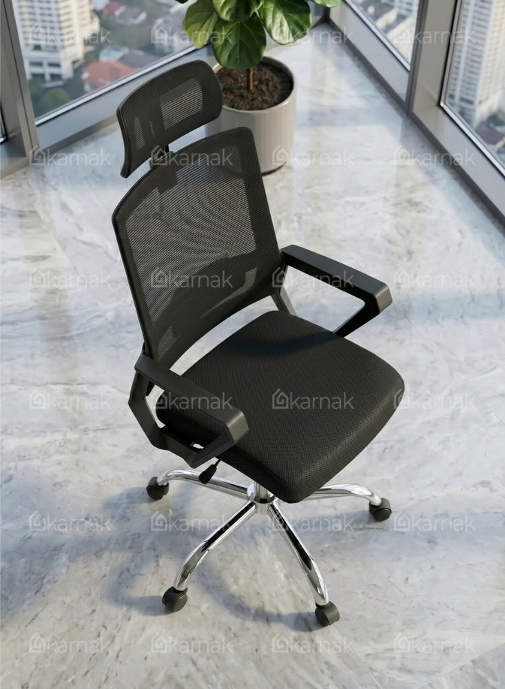 Karnak Tavion High Back Office Chair, Executive Office Chair, Height and Headrest Adjustable Desk Chair with Lumbar Support and Wheels - Image 3