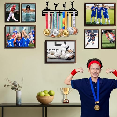 Resama Gymnastics Medal Hanger Holder Display Rack for Awards Ribbons Personalized Medal Sports Themed Race Ribbon Holder for Wall Metal Display for Men Boy Girl Kid - Image 3