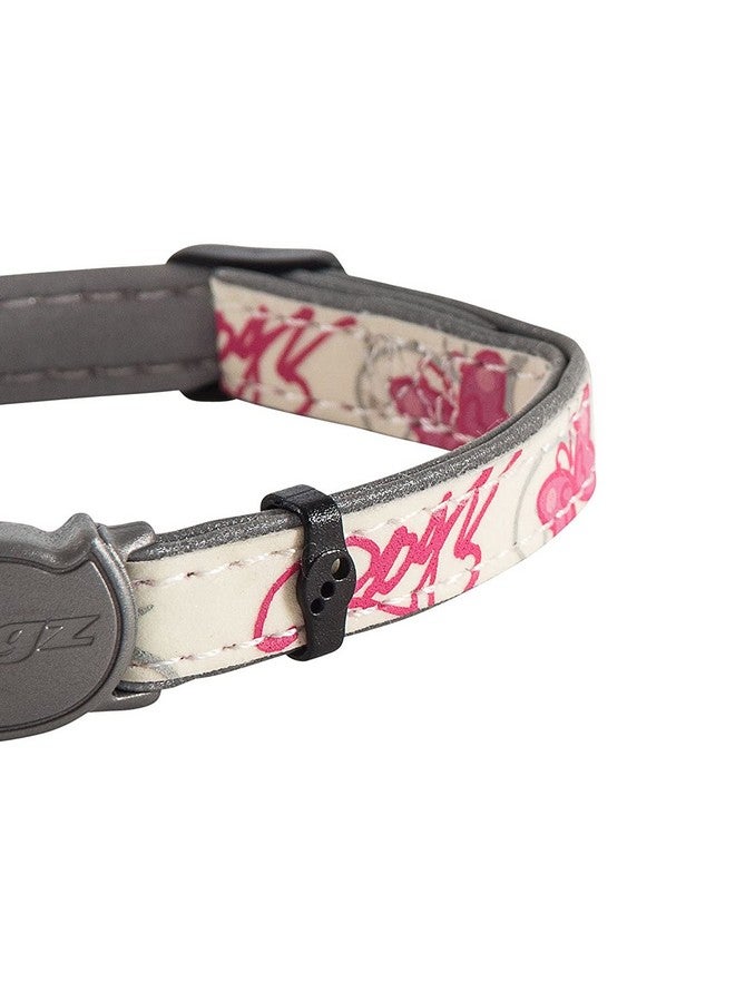 Rogz Cb09K Glow In The Dark Reflective Cat Collar With Breakaway Clip And Removable Bell, Fully Adjustable To Fit Most Breeds, Pink Butterfly Design - Image 3