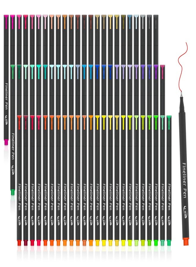 Tebik 80 Pack Planner Colored Pens, 72 Colors Drawing Pens with 8 Stencils, Fineliners for Journal Planner Note Calendar Writing Coloring, Drawing & Detailing School Office Art Supplies - Image 1