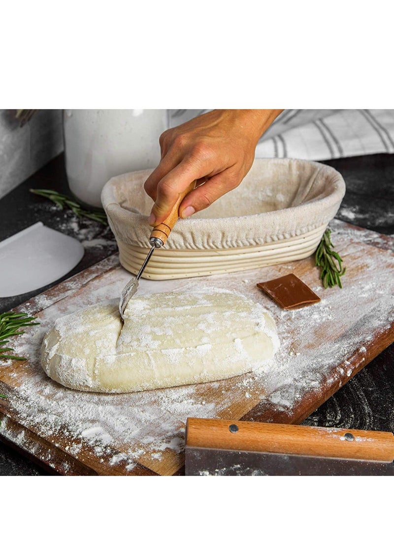 Premium Oval Basket with Liner   Perfect Proofing Basket for Making Beautiful Bread, Bowl Basket with Cloth Liner For Home and Professional Sourdough Baking 11x5.5x3inch - Image 5