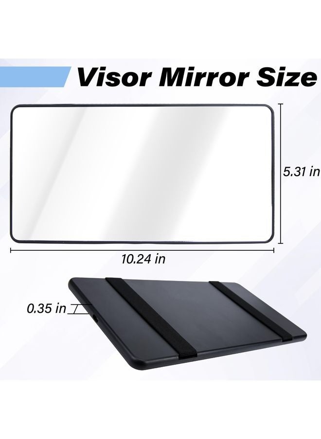 HOMESTAR Car Sun Visor Mirror, Cosmetic Makeup Mirrors with Straps, HD Car Interior Cosmetic Mirror, Universal Sun Visor Mirrors for Trucks, Cars, SUVs (Black) - Image 2