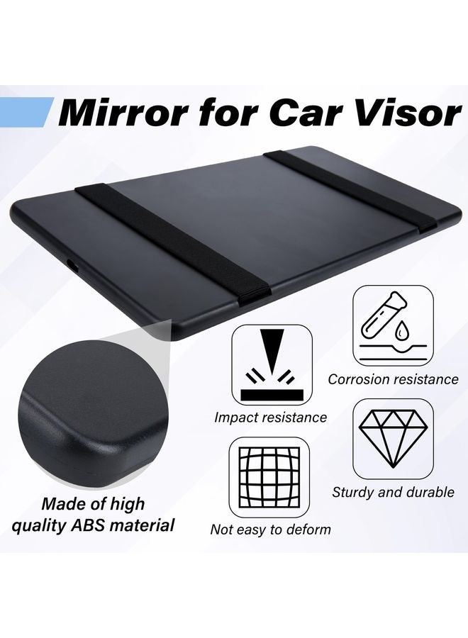 HOMESTAR Car Sun Visor Mirror, Cosmetic Makeup Mirrors with Straps, HD Car Interior Cosmetic Mirror, Universal Sun Visor Mirrors for Trucks, Cars, SUVs (Black) - Image 3