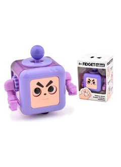 Robot Rubik's Cube Cool Stress Relief Toy 1-sided Rubik's Cube 6-sided Multi-function Playing Method Relieves Stress Anxiety (Big Eyes Robot Purple)