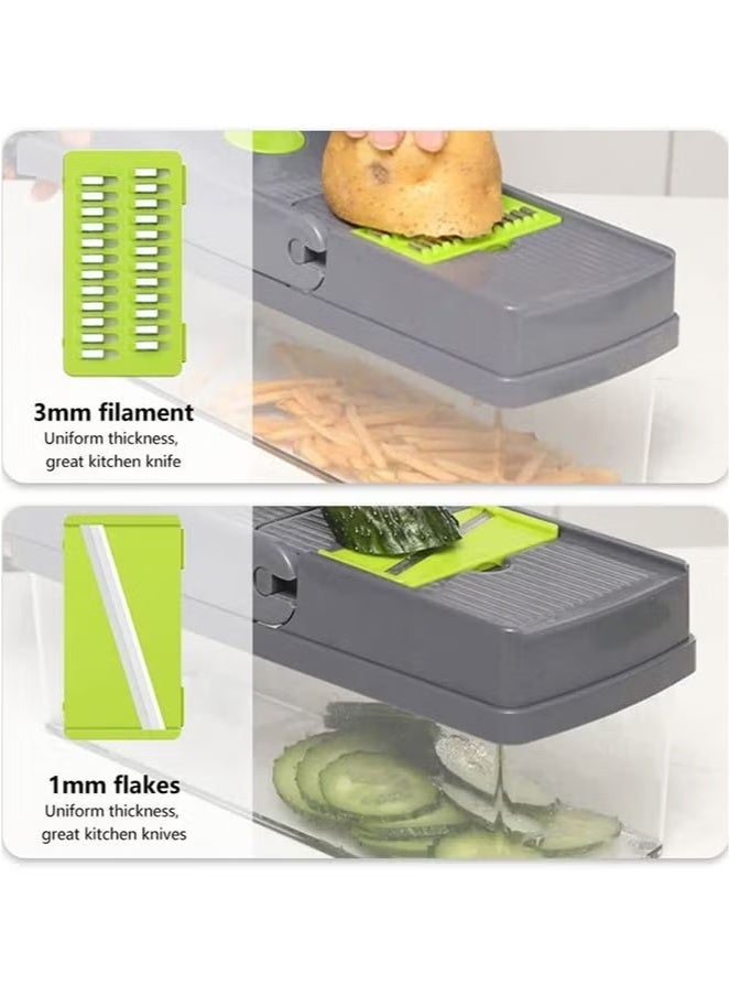 Arabest Vegetable Slicer, Onion Chopper, 12 in 1 Multifunction Food Chopper, , Vegetable Cutter/grater/slicer, Kitchen Vegetable Slicer Dicer Cutter, Veggie, Garlic Chopper  - Image 3