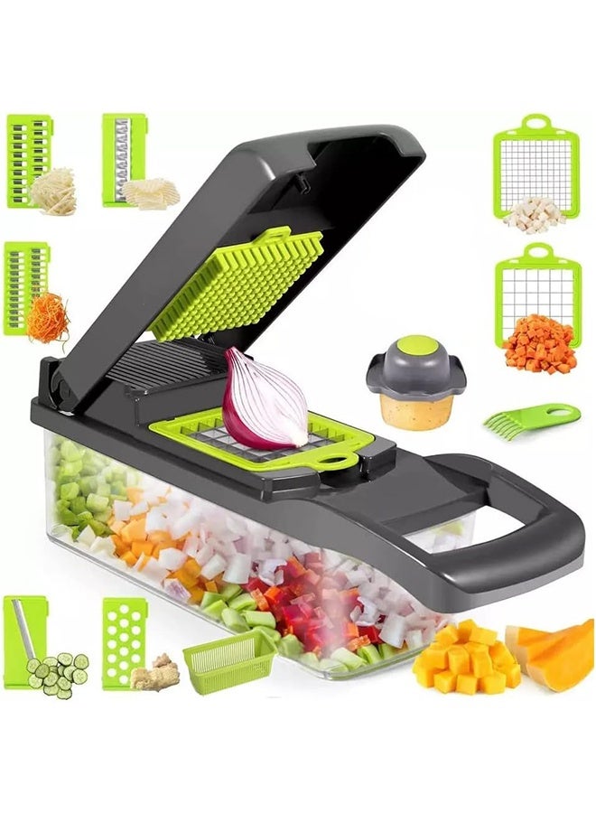 Arabest Vegetable Slicer, Onion Chopper, 12 in 1 Multifunction Food Chopper, , Vegetable Cutter/grater/slicer, Kitchen Vegetable Slicer Dicer Cutter, Veggie, Garlic Chopper  - Image 1