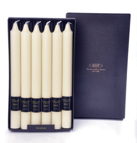 Root 9-Inch Unscented Arista Candles, Ivory, Box of 12 - Image 1