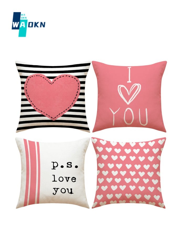 Letter Print Cushion Cover, 45 x 45 cm, Set of 4, Simple Modern Style Home Pillow Cover, Cover Suitable for Sofa, Home, Car Linen Art Cushion Protector - pzsku/Z40D3EC5993F1CD2F37E4Z/45/_/1704452474/3a7efb9f-5672-4a90-8de0-0d7051bb49ac