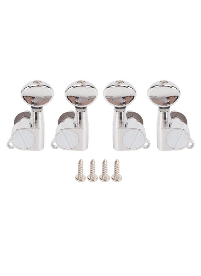 Thoraya - 4 Pcs 2L2R Ukulele Tuner Fully Enclosed Small 4 String Ukulele Tuning Machine Head with Oval Handle for Replacement - Image 1