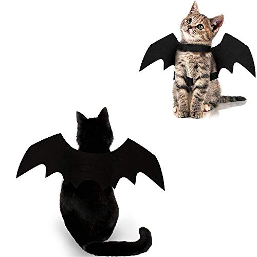 Yunfan Cat Halloween Costume Bat Wings Pet Apparel Halloween Party Dress Up Accessories for Cat Small Dogs Puppy Kitty Kitten Boy or Girl - Image 1