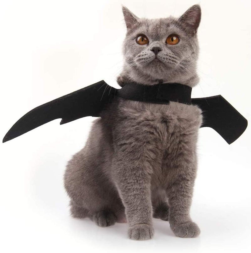 Yunfan Cat Halloween Costume Bat Wings Pet Apparel Halloween Party Dress Up Accessories for Cat Small Dogs Puppy Kitty Kitten Boy or Girl - Image 2