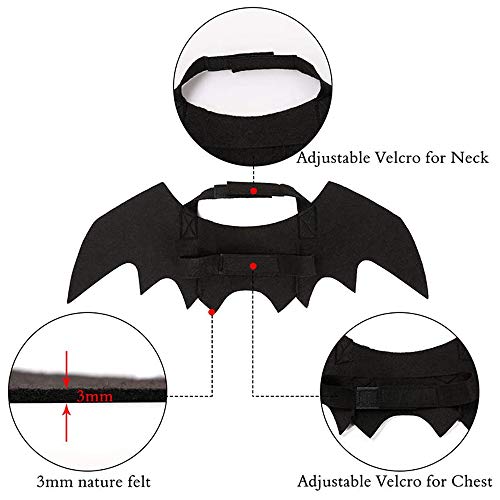 Yunfan Cat Halloween Costume Bat Wings Pet Apparel Halloween Party Dress Up Accessories for Cat Small Dogs Puppy Kitty Kitten Boy or Girl - Image 4