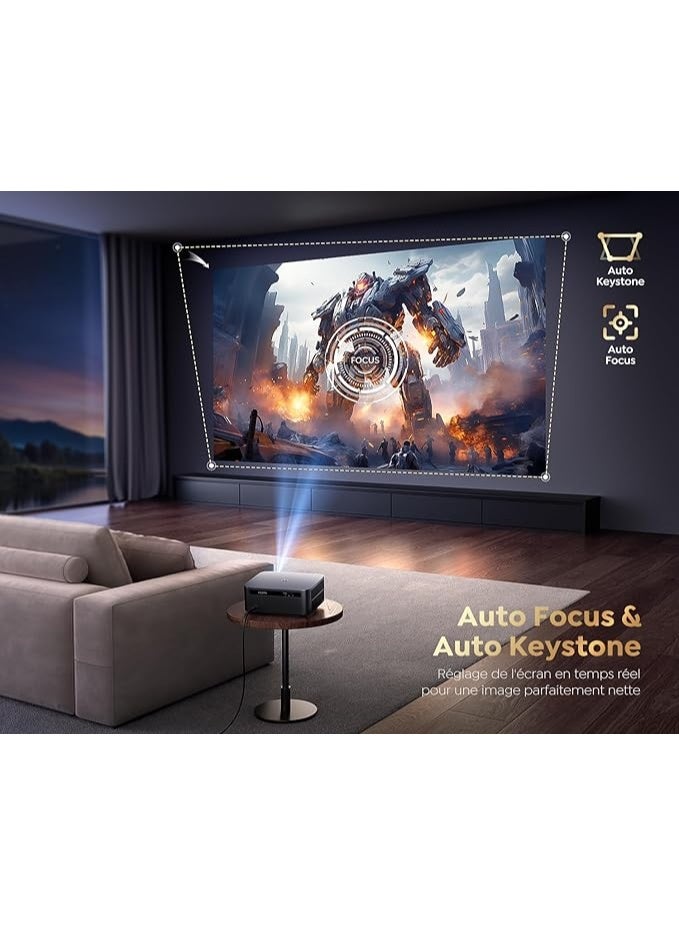 4K WiFi Bluetooth Projector – Full HD 1080P with Auto Keystone Correction - Image 2