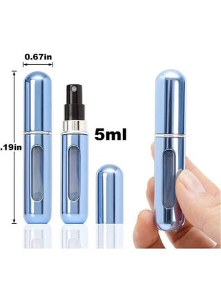 3 PCS Portable Mini Refillable Perfume Atomizer Bottle, Travel Spray Perfume Bottles, Scent Pump Case Refillable Perfume Spray (5ml+Bright Blue+Bright Black+Bright Silver) - view 2