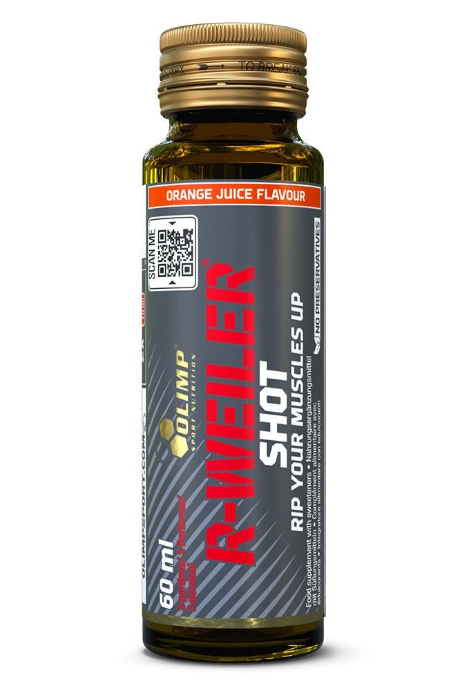 Olimp Sport Nutrition R-Weiler Pre-Workout Shot – 60ml, Caffeine, Beta-Alanine & L-Tyrosine – Fast-Acting Energy & Focus Booster for Workouts