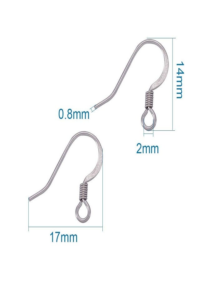 KISSITTY 200Pcs Stainless Steel French Earring Hooks with Coil Hypoallergenic 14x17mm Fish Ear Wires with 2mm Loop for DIY Dangle Earring Making - Image 5