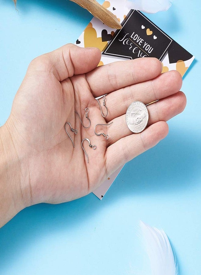 KISSITTY 200Pcs Stainless Steel French Earring Hooks with Coil Hypoallergenic 14x17mm Fish Ear Wires with 2mm Loop for DIY Dangle Earring Making - Image 4
