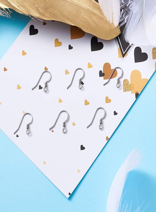 KISSITTY 200Pcs Stainless Steel French Earring Hooks with Coil Hypoallergenic 14x17mm Fish Ear Wires with 2mm Loop for DIY Dangle Earring Making - Image 3