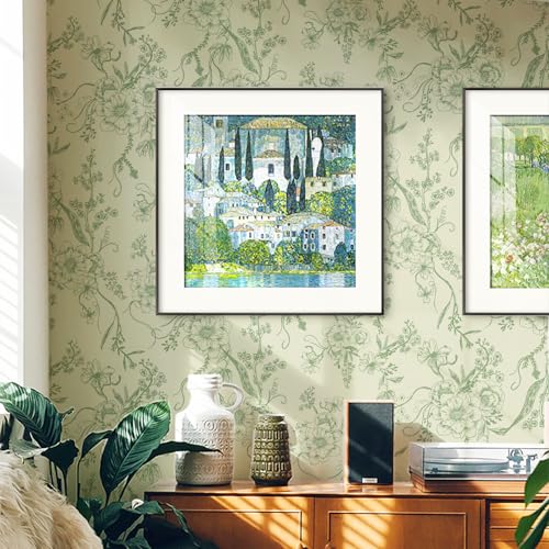 Toduso Peel and Stick Wallpaper Green and Beige Wall Paper Floral Contact Paper Removable Self Adhesive Leaf Boho Waterproof Wallpaper for Walls Vinyl Rolls 16.1"x78.7" - Image 5