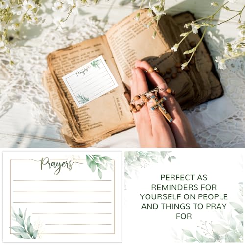 CroBlissful Prayer Box with 100 Pcs Cards to Write on, 6.8 x 5 x 3 Inches Blank Wooden Prayer Request Cards Box for Women Christian Bible Christmas Nativity Gifts(Leaves) - Image 5