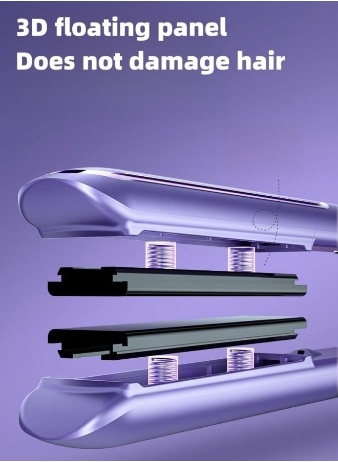 DOSCHER - Ceramic Hair Straightener and Curler 30mm - Five-Level Temperature Control, Fast Heat-up, Negative Ion Technology, Damage Protection (Purple) - Image 1