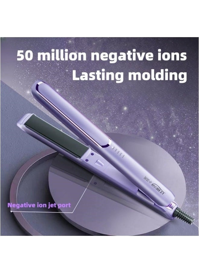 DOSCHER - Ceramic Hair Straightener and Curler 30mm - Five-Level Temperature Control, Fast Heat-up, Negative Ion Technology, Damage Protection (Purple) - Image 1