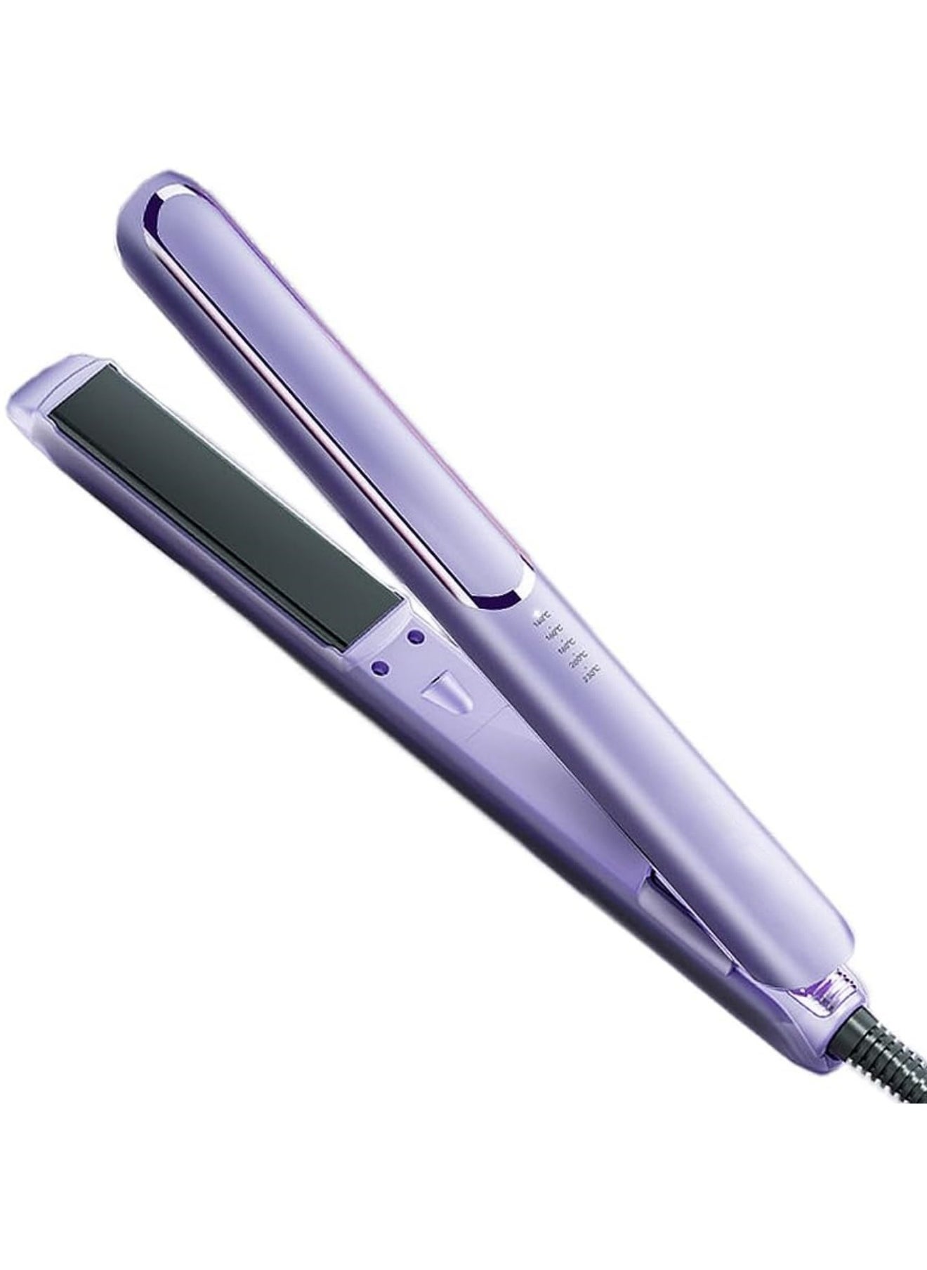 Ceramic Hair Straightener and Curler 30mm - Five-Level Temperature Control, Fast Heat-up, Negative Ion Technology, Damage Protection (Purple) 