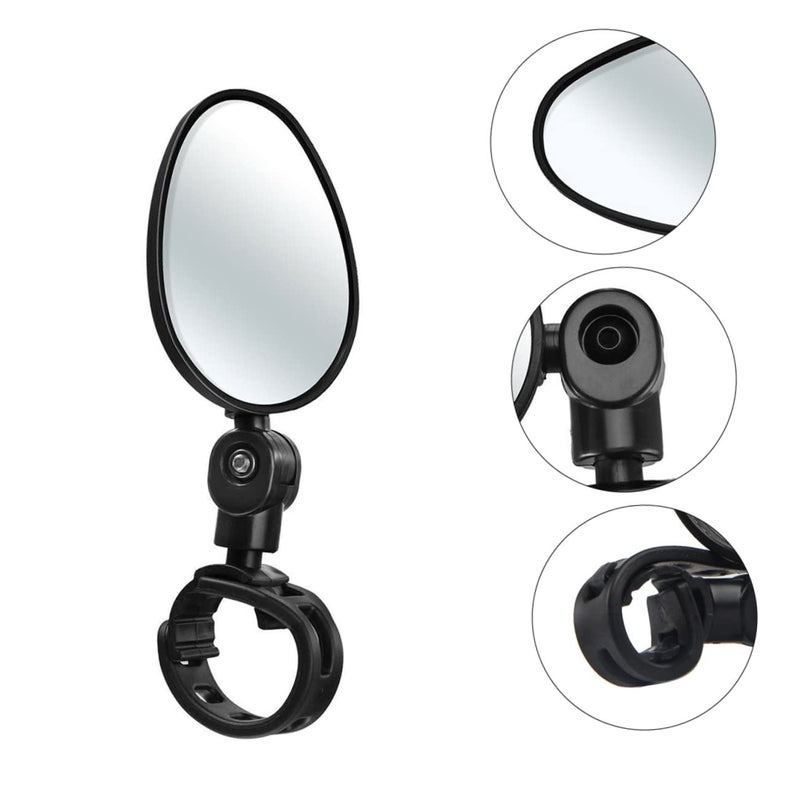 Universal 360 Degree Adjustable Oval Rearview Mirror Pair For Bike Motorbike Safety Handlebar Mount - Image 5