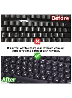 CaseBuy Russian Keyboard Stickers 2Pack  Russian-Englsih Keyboard Letters Replacement Stickers White Font Black Background For Pieces Computer Laptop Notebook Desktop Cyrillic Keyboard Alphabet Stickers  - Image 5