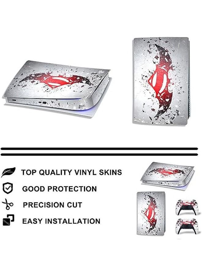 Sony PS5 Disc Edition Skin for Console and Controllers Vinyl Sticker Durable Scratch Resistant Bubble-Free Console Skin & Controller Skin Bundle