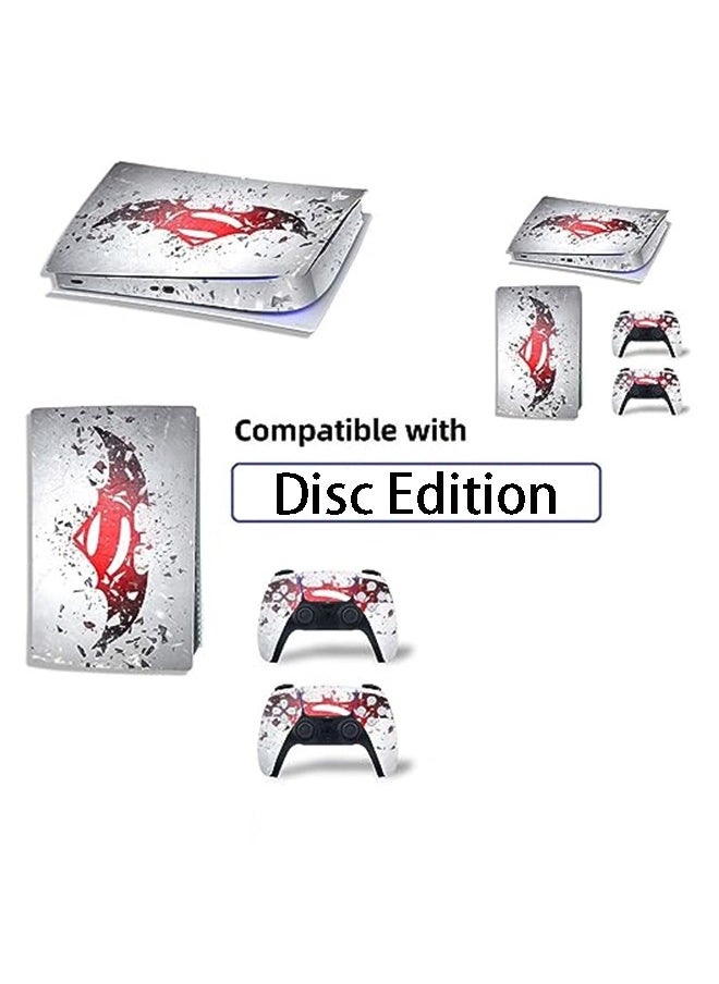 Sony PS5 Disc Edition Skin for Console and Controllers Vinyl Sticker Durable Scratch Resistant Bubble-Free Console Skin & Controller Skin Bundle