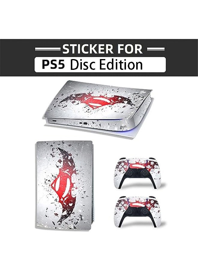 Sony PS5 Disc Edition Skin for Console and Controllers Vinyl Sticker Durable Scratch Resistant Bubble-Free Console Skin & Controller Skin Bundle