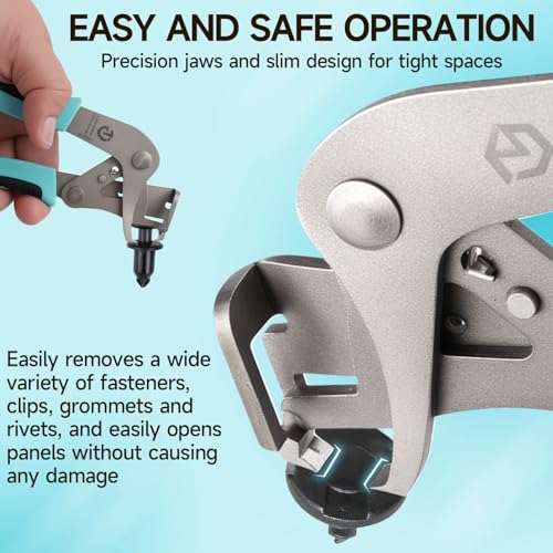 MUADUTYY Car Clip Pliers and Disassembly Tools, Multi-Functional Automotive Snap Pliers, Cable Cutting Tool, Easy to Remove Fasteners, Clips, Buckles and Rivets, Open The Panels Without Damage - Image 4